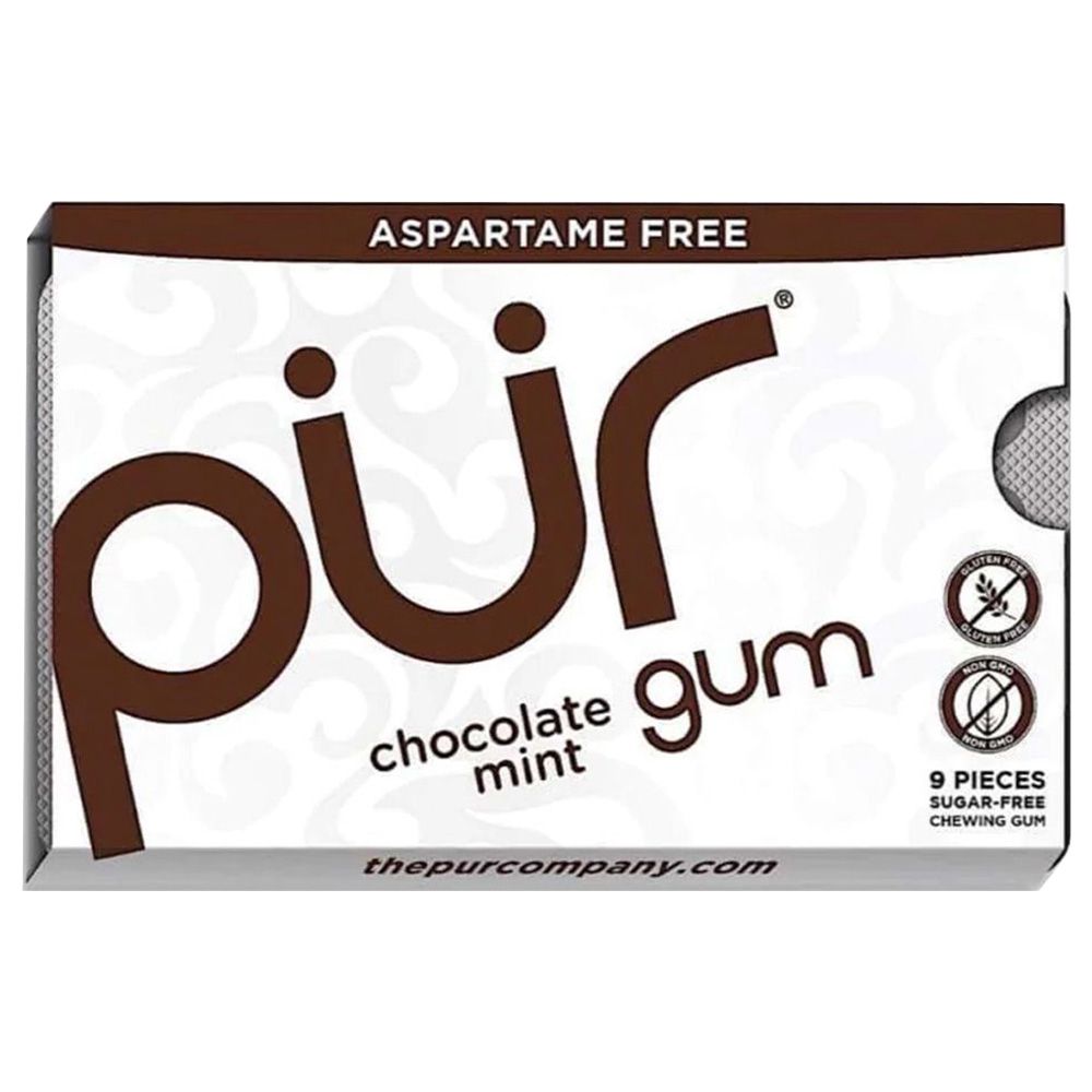 Pur Gum - Aspartame Free Chocolate Mint Gum - 9pcs