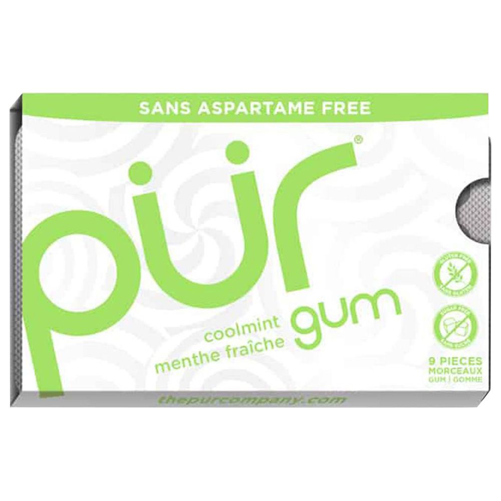 Pur Gum - Aspartame Free Cool mint Gum - 9pcs