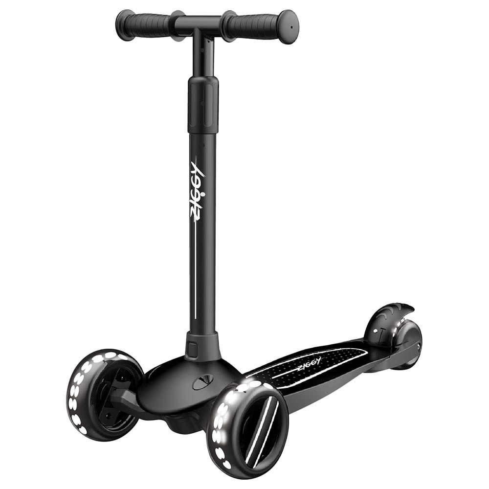 Ziggy - 3-Wheel Tilt Scooter w/ LED Light - Black