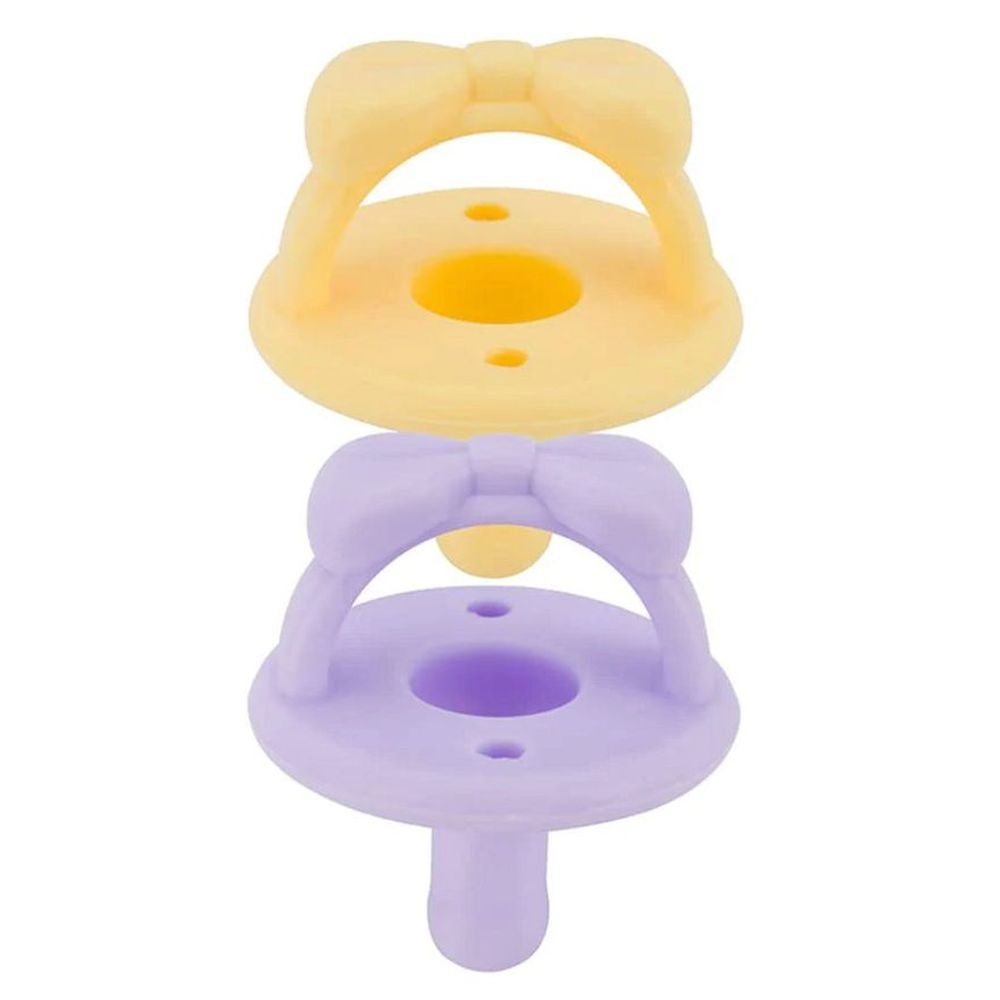 Itzy Ritzy - Sweetie Soother - Pack of 2 - Daffodil & Diamond Bows