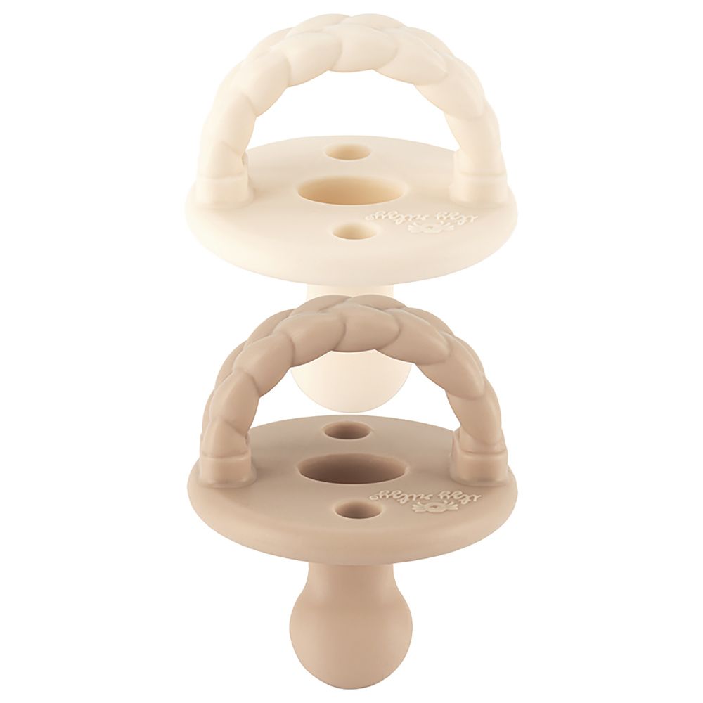 Itzy Ritzy Silicone Pacifier 6-18M Pack Of 2-Toast & Butter