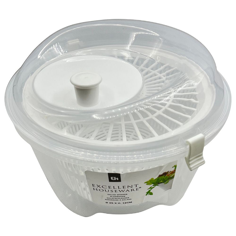 Excellent Houseware - Salad Spinner W/ Bowl - White