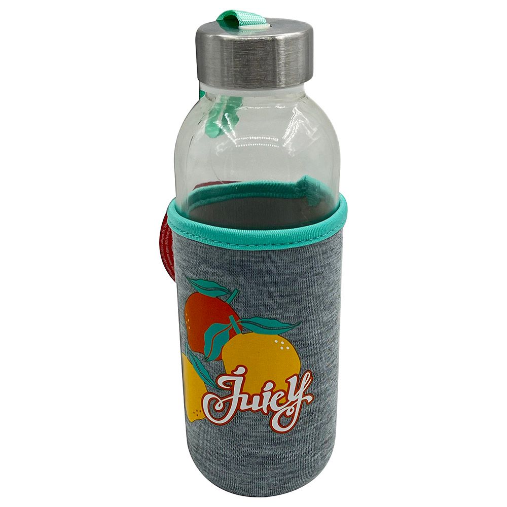 Excellent Houseware - Drinking Glass Bottle W/ Sleeve 400ml - Juicy