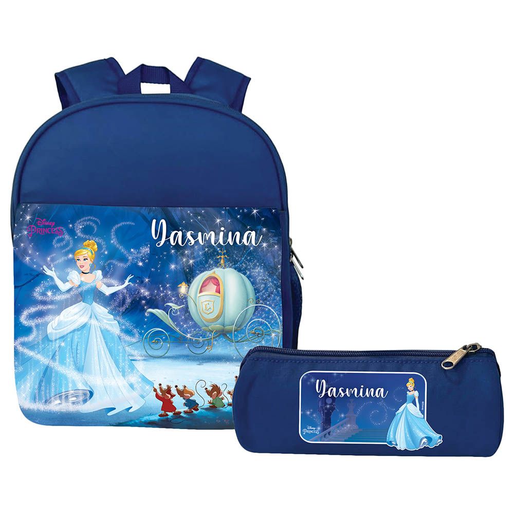 Essmak - Disney Cinderella Backpack & Pencil Case - 12-Inch - Blue