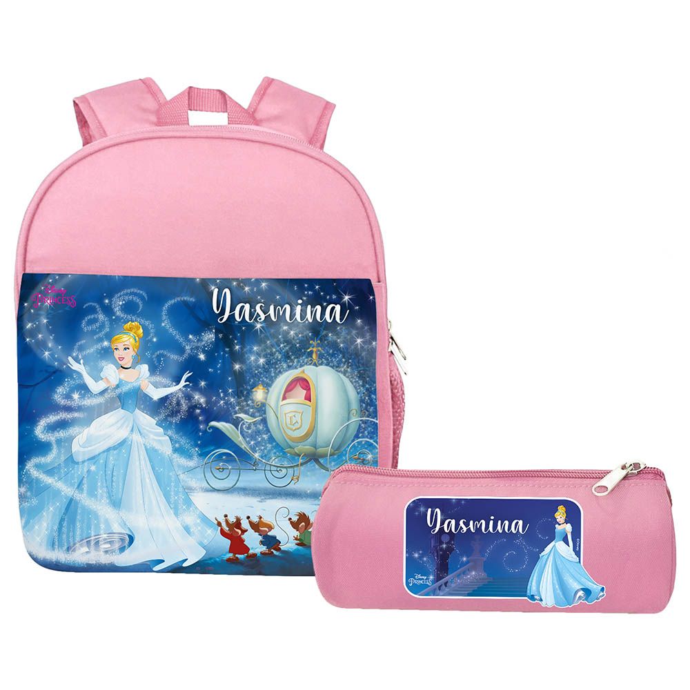 Essmak - Disney Cinderella Backpack & Pencil Case - 12-Inch - Pink