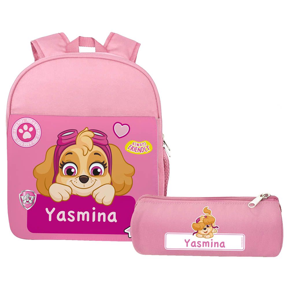 Essmak - Paw Patrol Skye Backpack & Pencil Case - 12-Inch - Pink