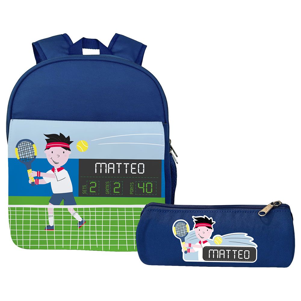 Essmak - Wimbledon Backpack & Pencil Case - 12-Inch - Blue