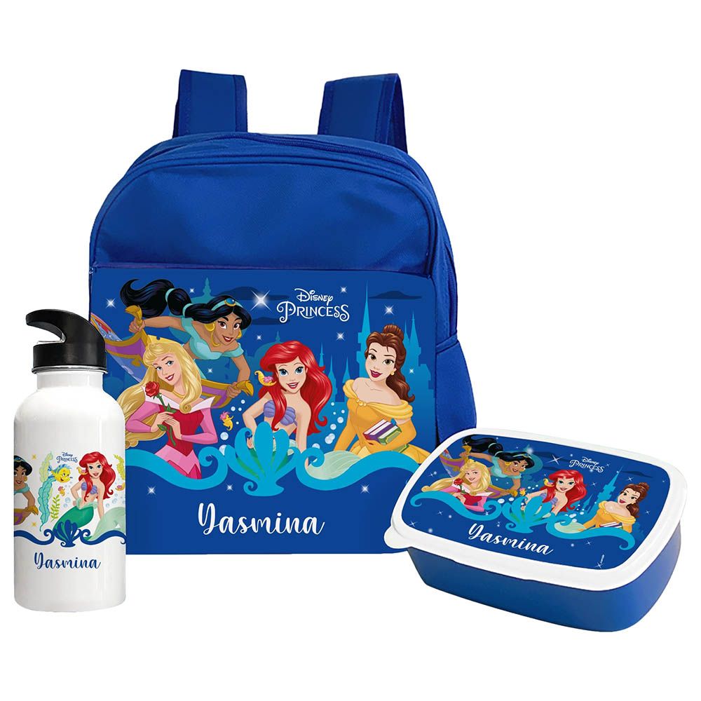 Essmak - Disney Princess 2 Backpack Set 3pcs - Blue - 12-Inch