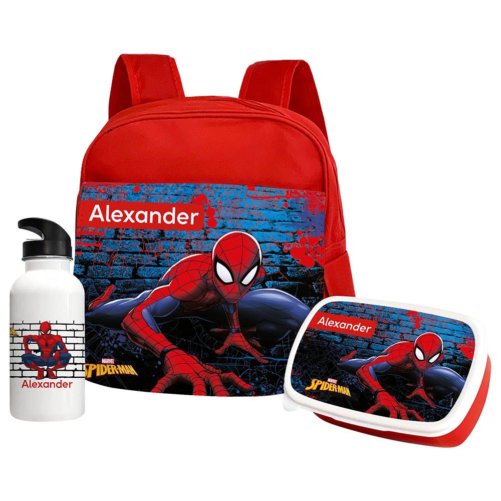 Essmak - Marvel Spiderman Backpack Set 3pcs - Red - 12-Inch