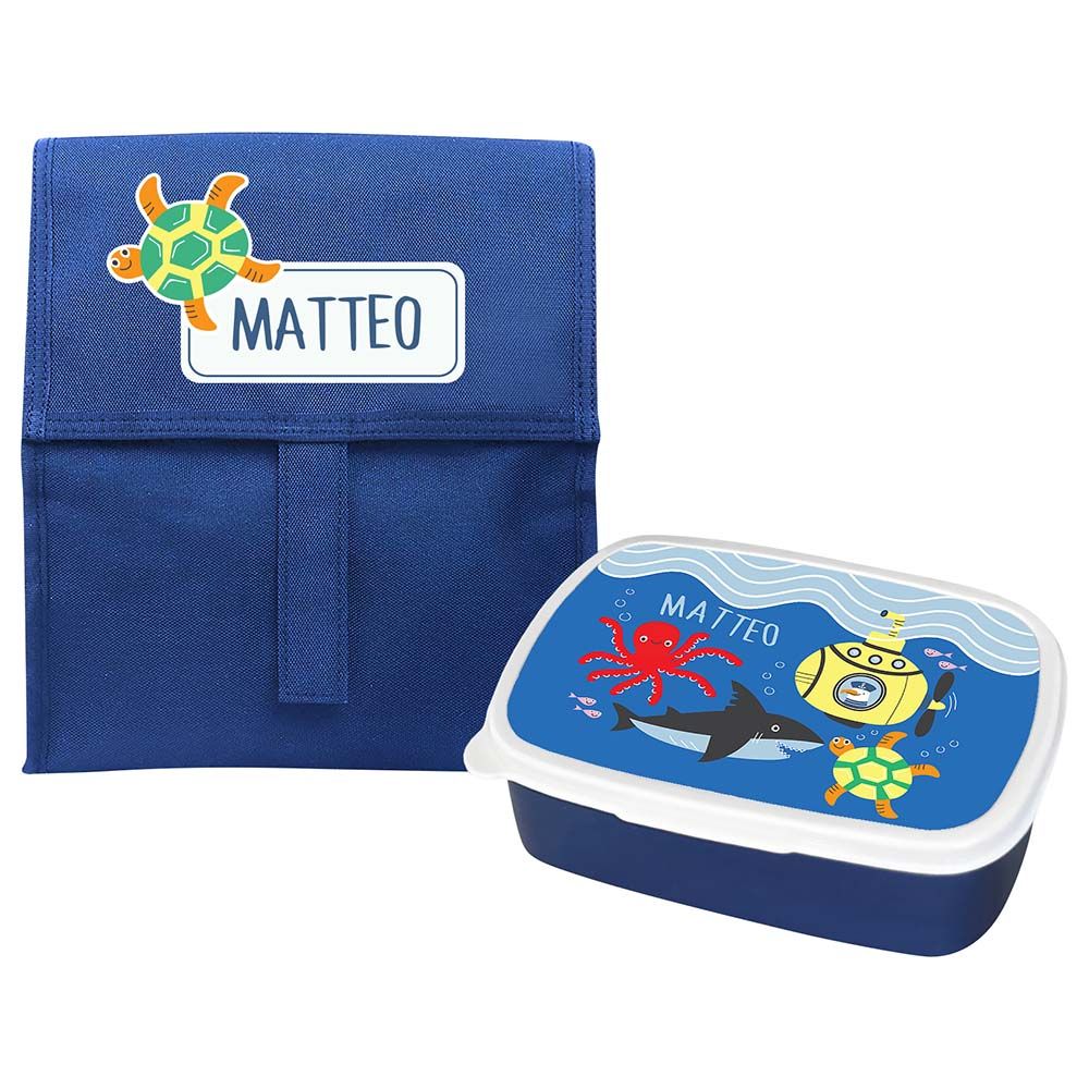 Essmak - Under The Sea Foldable Lunch Set - Blue