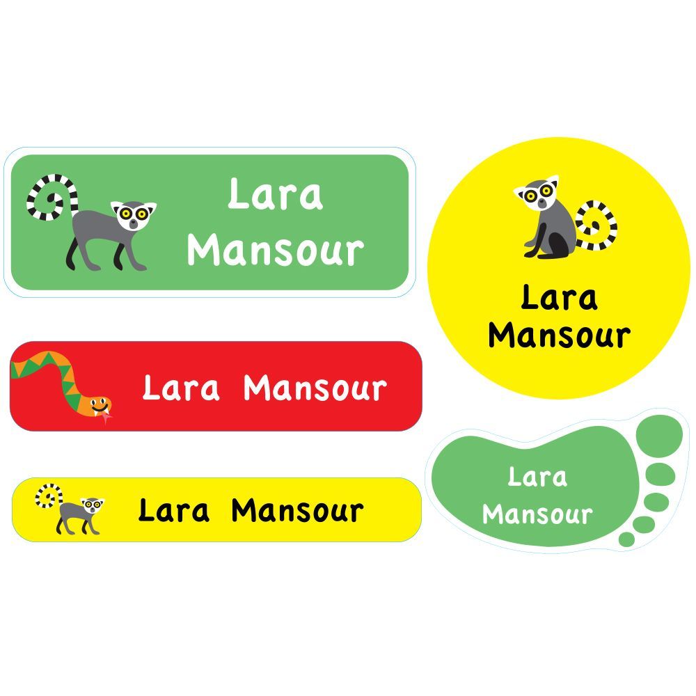 Essmak - School Name Labels Lemur