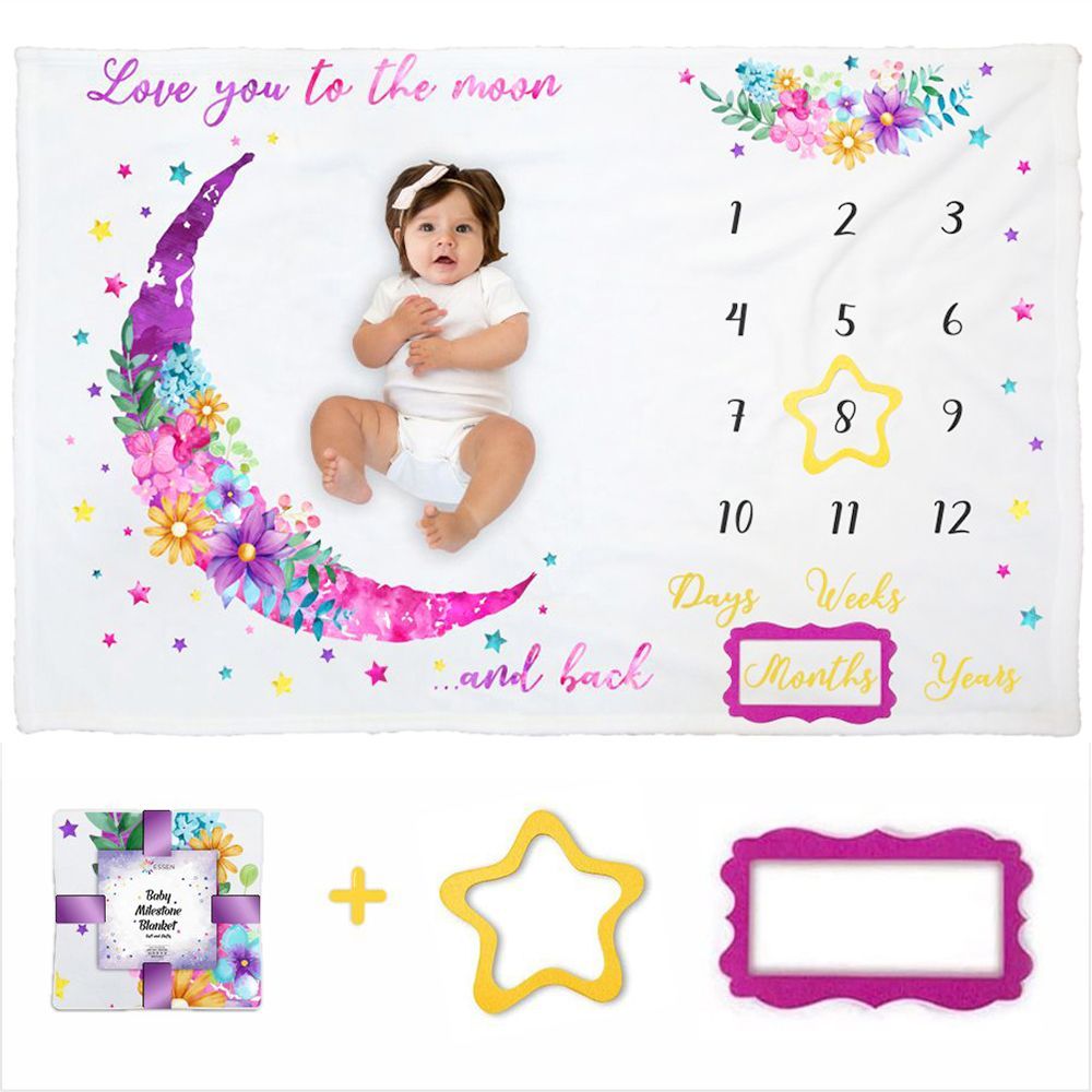 Essen - Baby Monthly Milestone Blanket - Pink