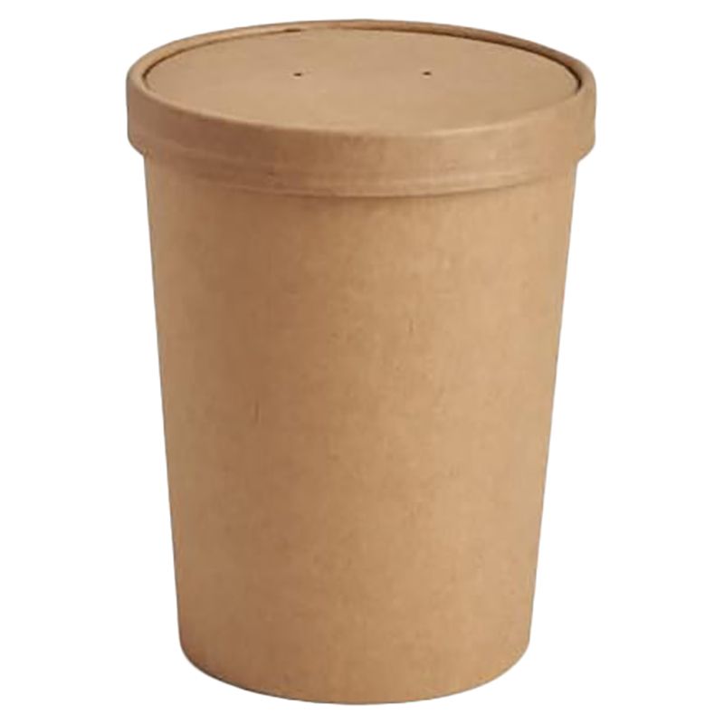 Ecoway - Insulated Disposable Cup w/ Lid - 32pcs - 473.17ml - Brown 