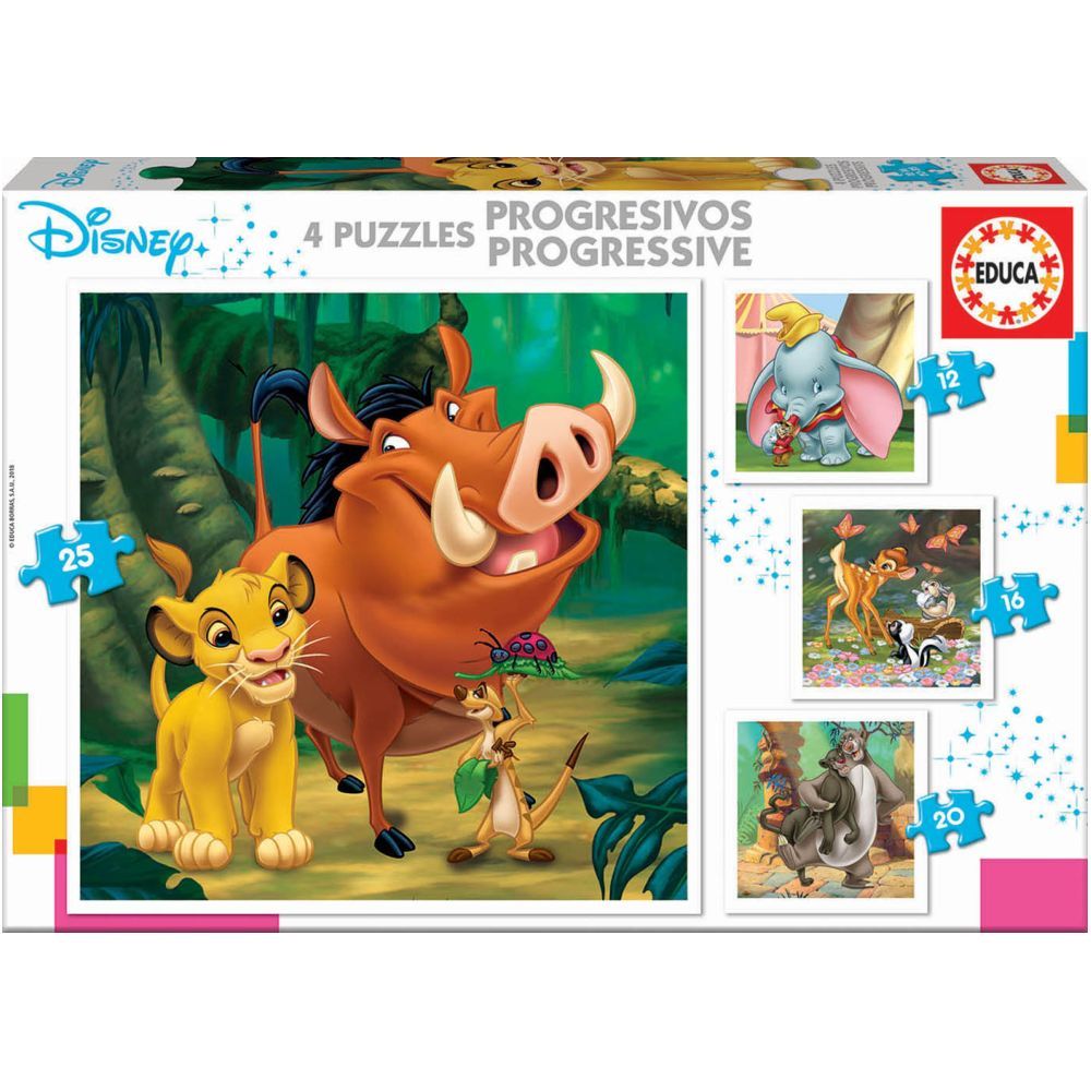 Educa Puzzles - Progressive Puzzless Disney Animals