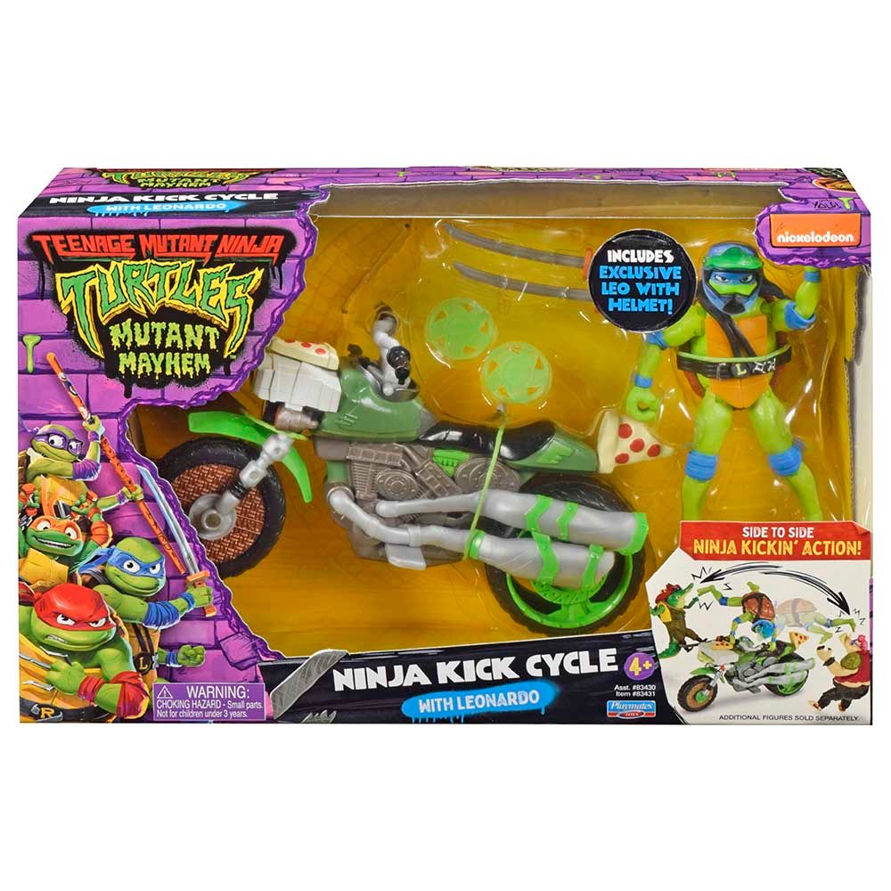 Playmates Toys - TMNT Ninja Kick Cycle w/ Leonardo Action Playset