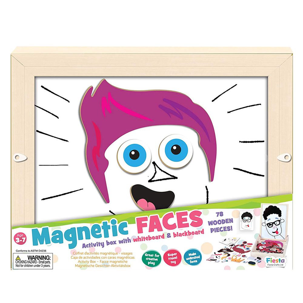 Fiesta Crafts - Magnetic Faces Activity Box 88pcs