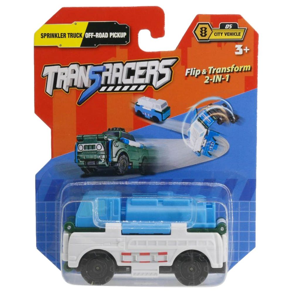 Transracers - 2-In-1 City Vehicle Sprinkler Truck & Off-Road Pickup