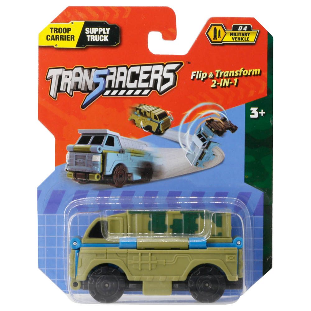 Transracers - 2-In-1 Flipcars - Troop Carrier & Supply Truck