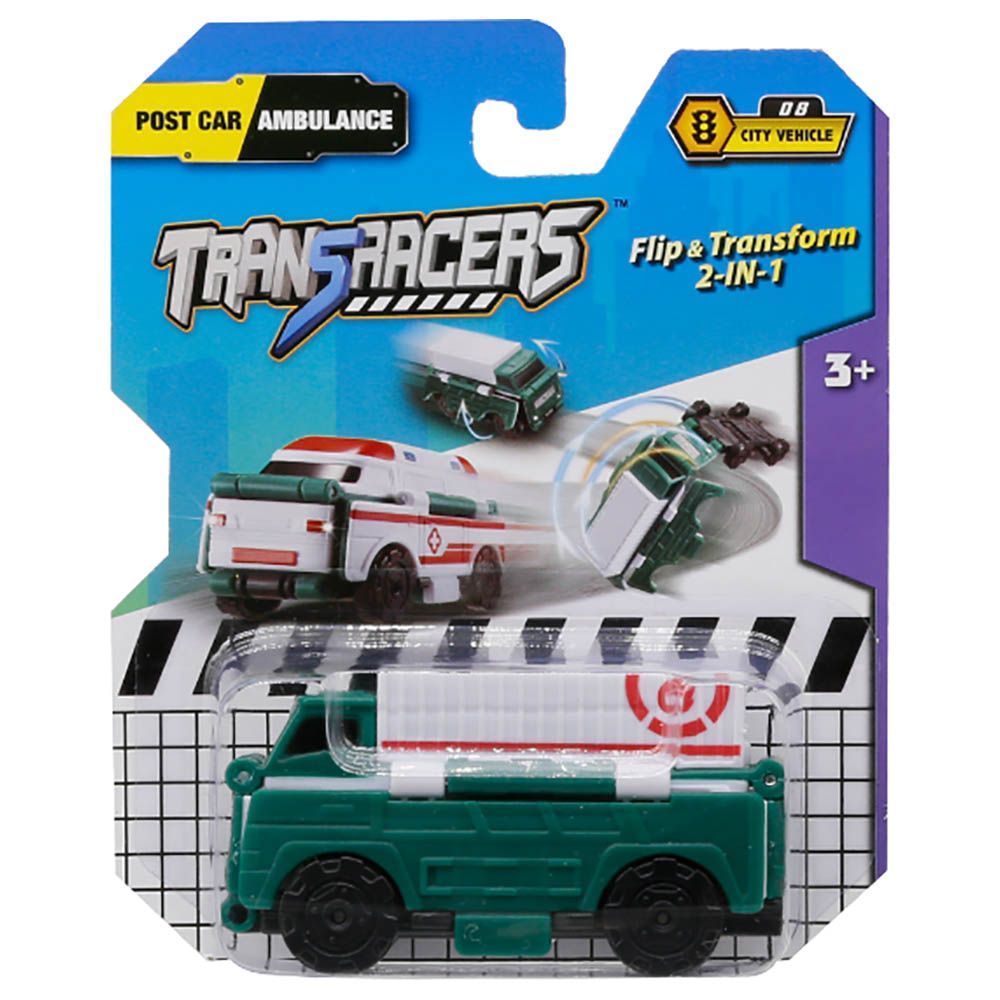 Transracers - 2-In-1 Flip Vehicle Speed Train To Ambulance