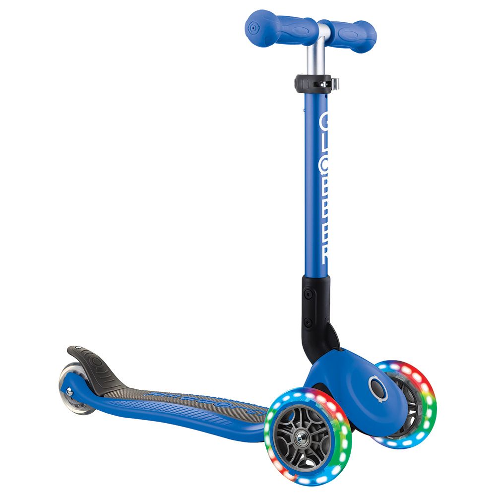 Globber - Junior Foldable Lights Scooter - Navy Blue