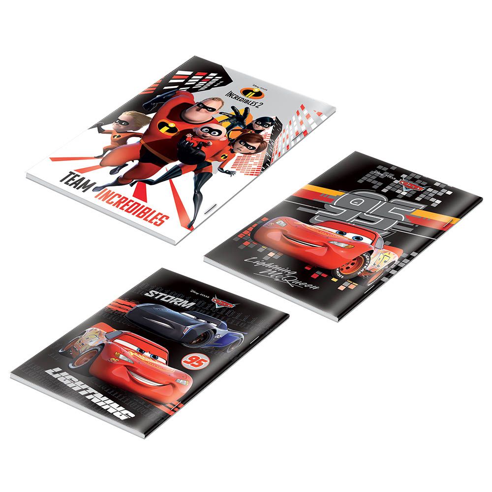 Disney - Cars Incredible 2 A5 Notebook 100 Sheets Pack of 3