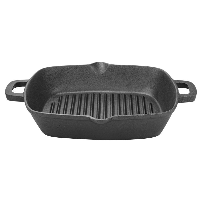 Fissman - Square Grill Pan Cast Iron - 26x5.3cm - Black