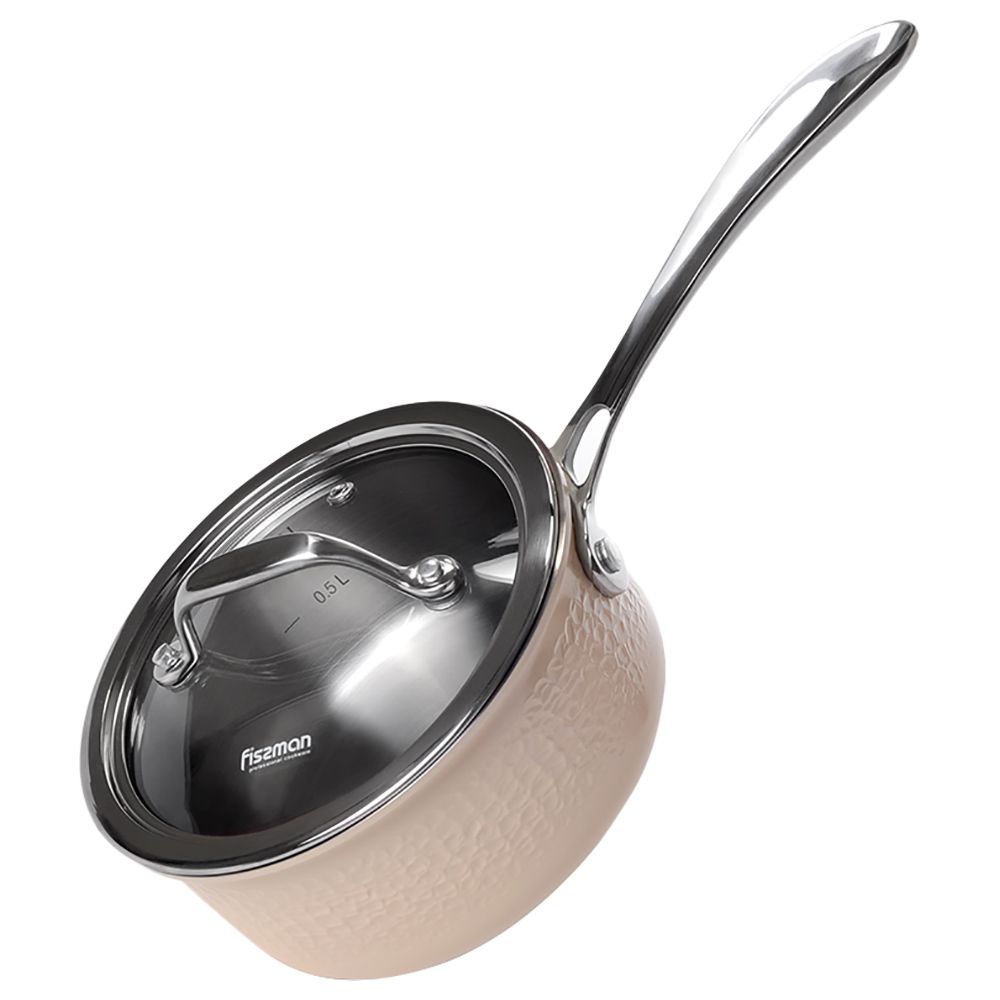 Fissman - Stainless Steel Sauce Pan Brigitte w/ Glass Lid - 16x7.5cm - 1.4L 