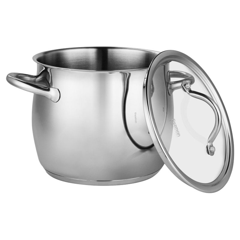 Fissman - Stockpot w/ Glass Lid Vivien - 5.7L - Stainless Steel