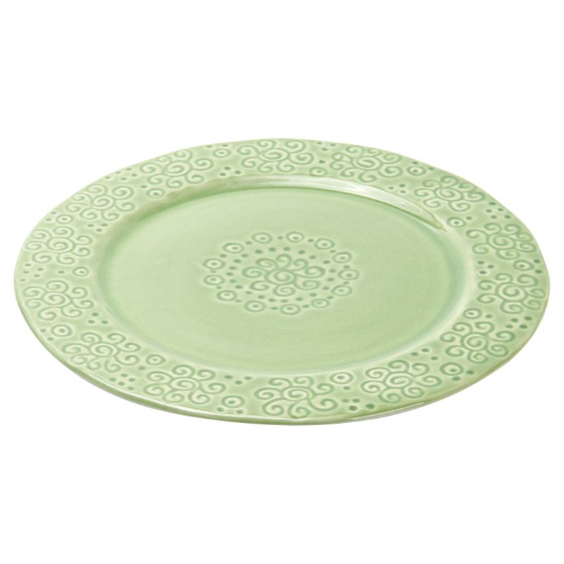 Fissman - Ceramic Plate Crackle - 21.8x1.8x21.8cm - Green