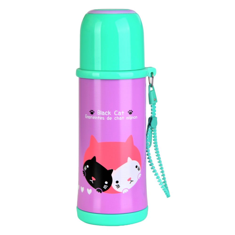 Fissman - Double Wall Vacuum Kitty Print Bottle - 360Ml