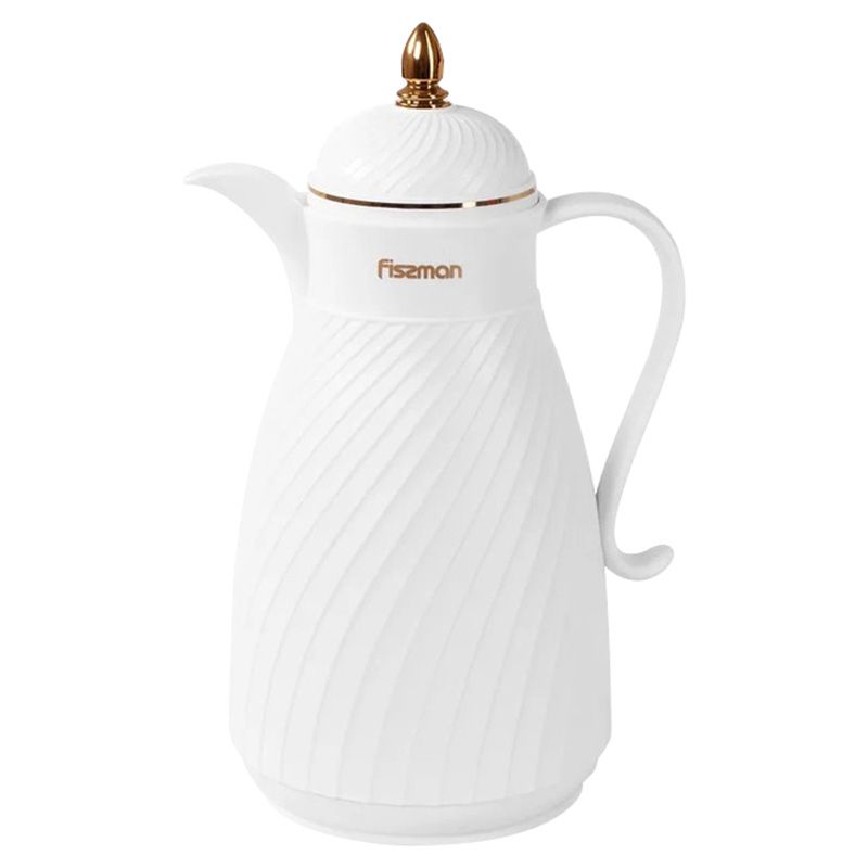 Fissman - Vacuum Flask Insulated Jug - Arabic Design - 1000ml - White