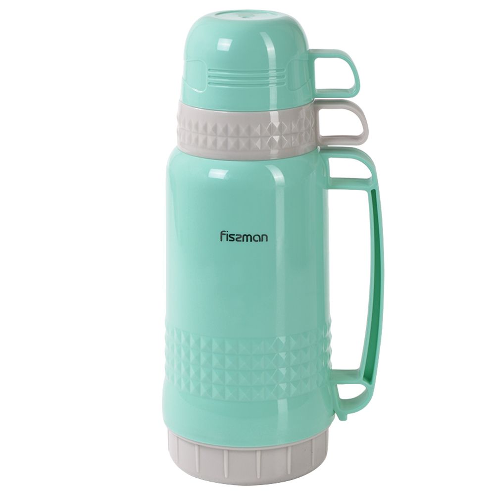 Fissman - Vacuum Flask Plastic Case w/ Glass Liner - 1000ml - Aquamarine