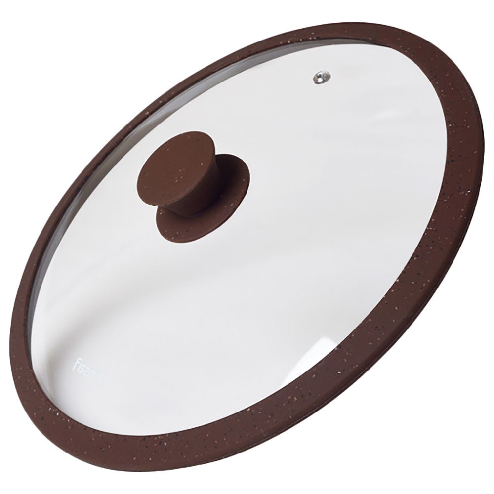 Fissman - Lid Arcades w/ Marble Silicone Rim - Glass - 26cm - Dark Brown