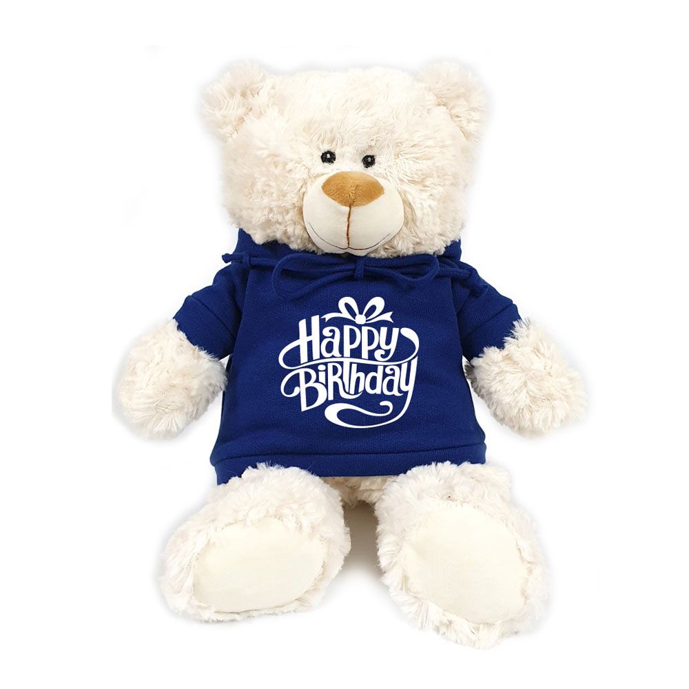 Fay Lawson - Teddy With Birthday Hoodie 38cm - Blue