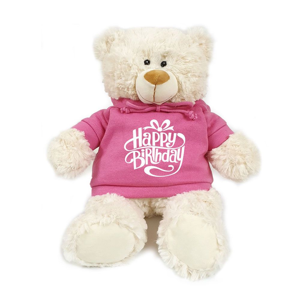 Fay Lawson - Teddy With Birthday Hoodie 38cm - Pink