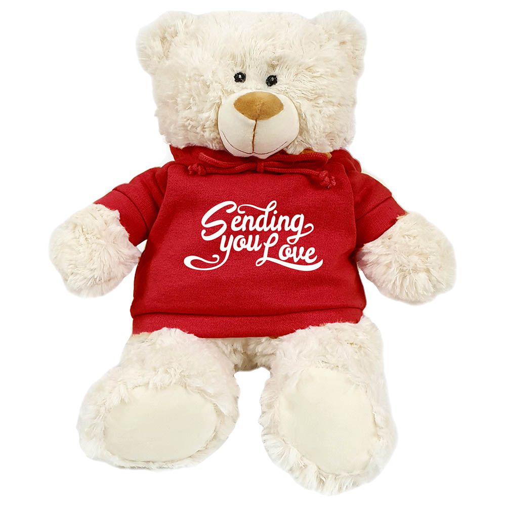 Fay Lawson - Cream Bear W/ Red Hoodie Sending You Love 38cm