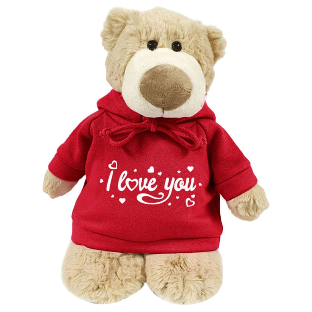 Fay Lawson - Supersoft Mascot Bear W/ Red Hoodie - I Love You