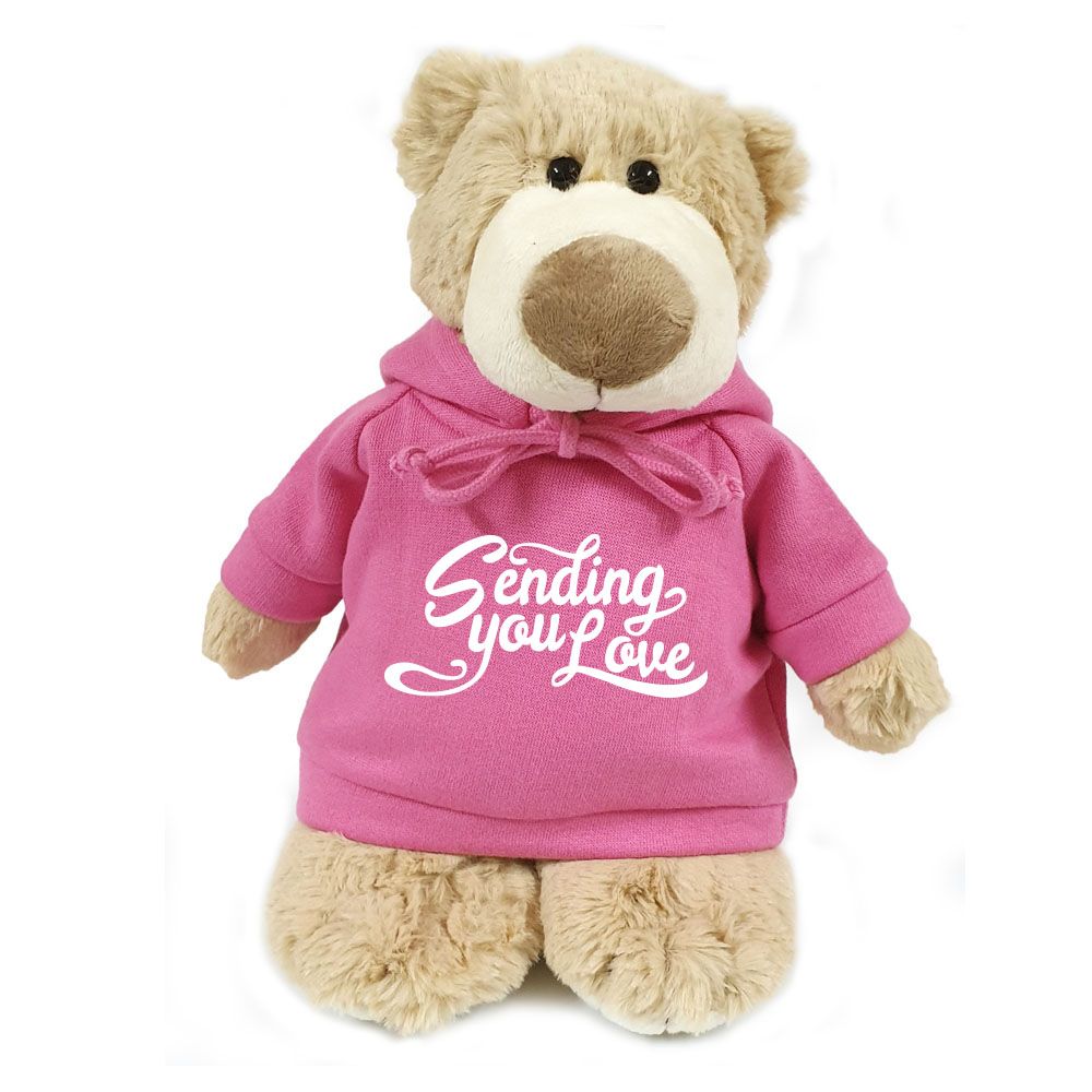 Fay Lawson - Bear in Sending You Love Print Pink Hoodie - 28cm