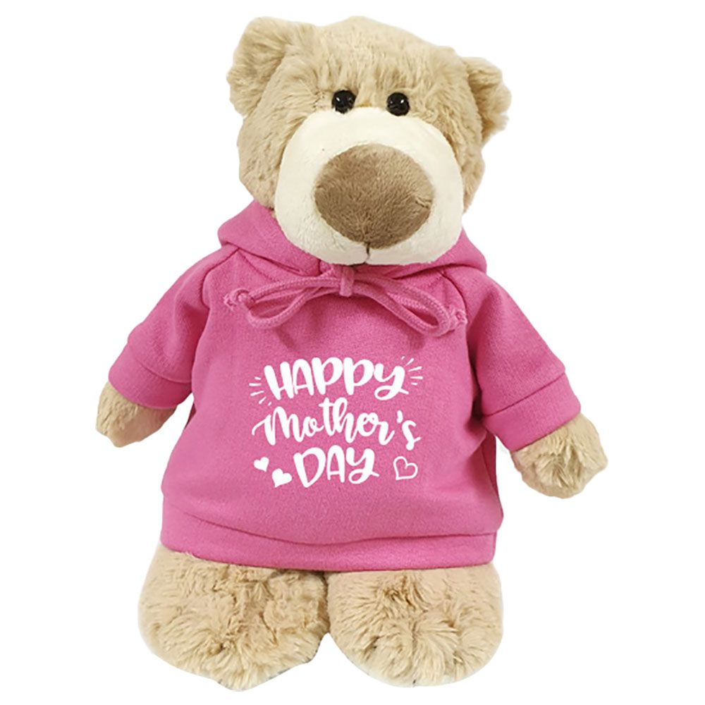 Fay Lawson - Supersoft Mascot Bear w/ Trendy Pink Hoodie 28cm