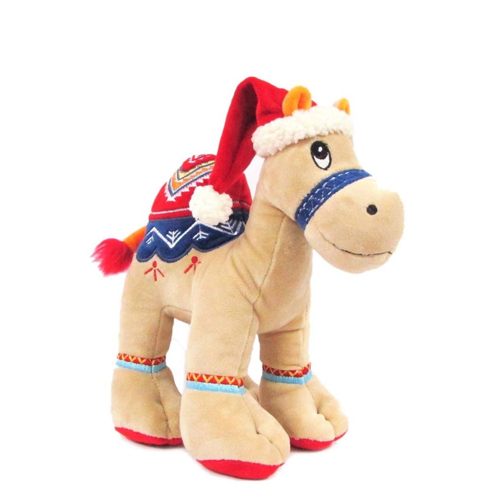 Fay Lawson - Camel Plush With Santa Hat - 18cm - Beige