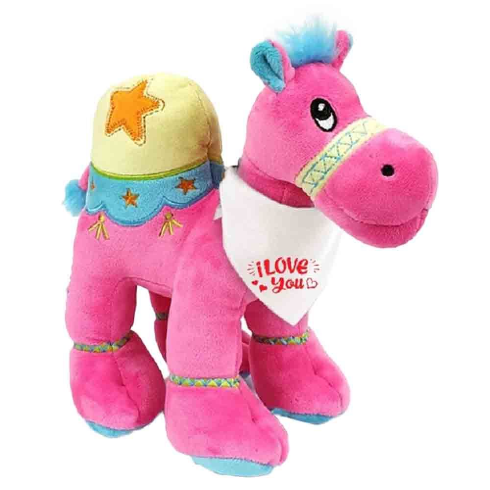 Fay Lawson - Camel Plush Toy W/ I Love You Bandana 18cm - Dark Pink