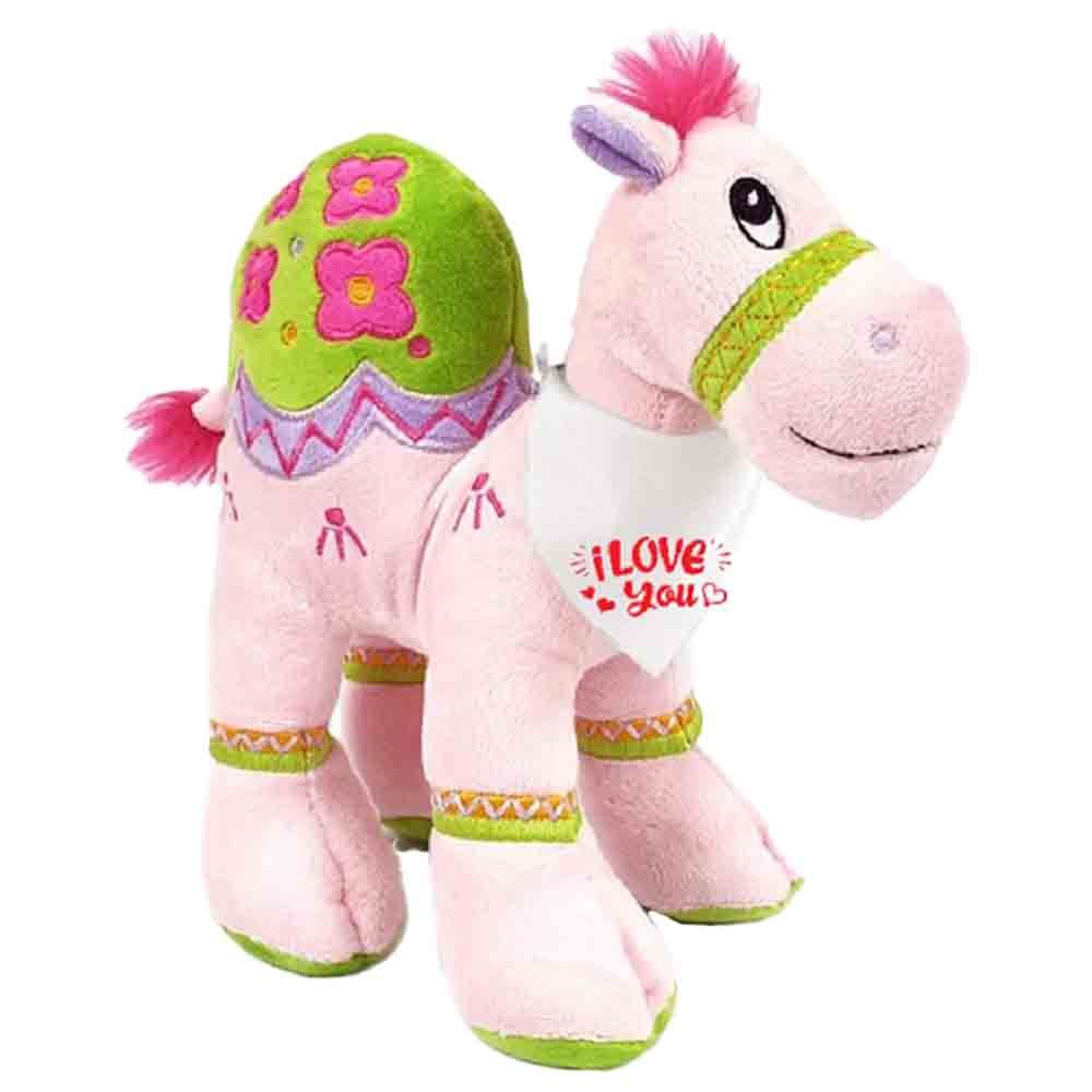 Fay Lawson - Camel Plush Toy W/ I Love You Bandana 18cm - Pink