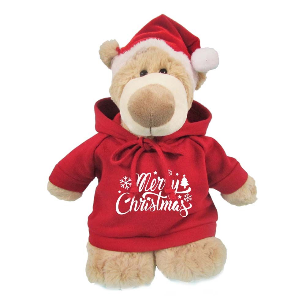 Fay Lawson - Mascot Bear With Santa Hat - 28cm