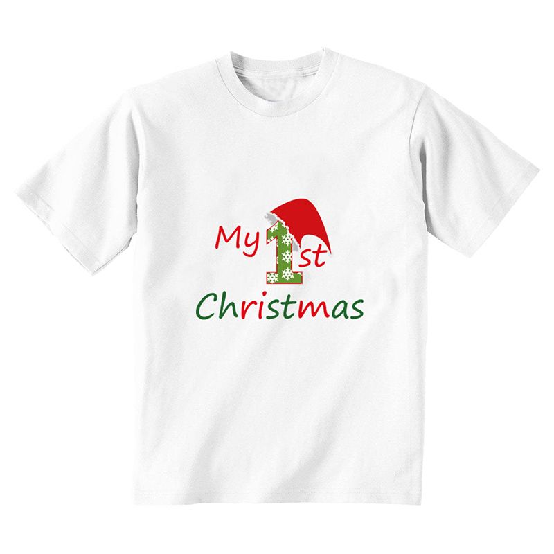 Fay Lawson - Kids Cotton T-Shirt My 1st Christmas - White