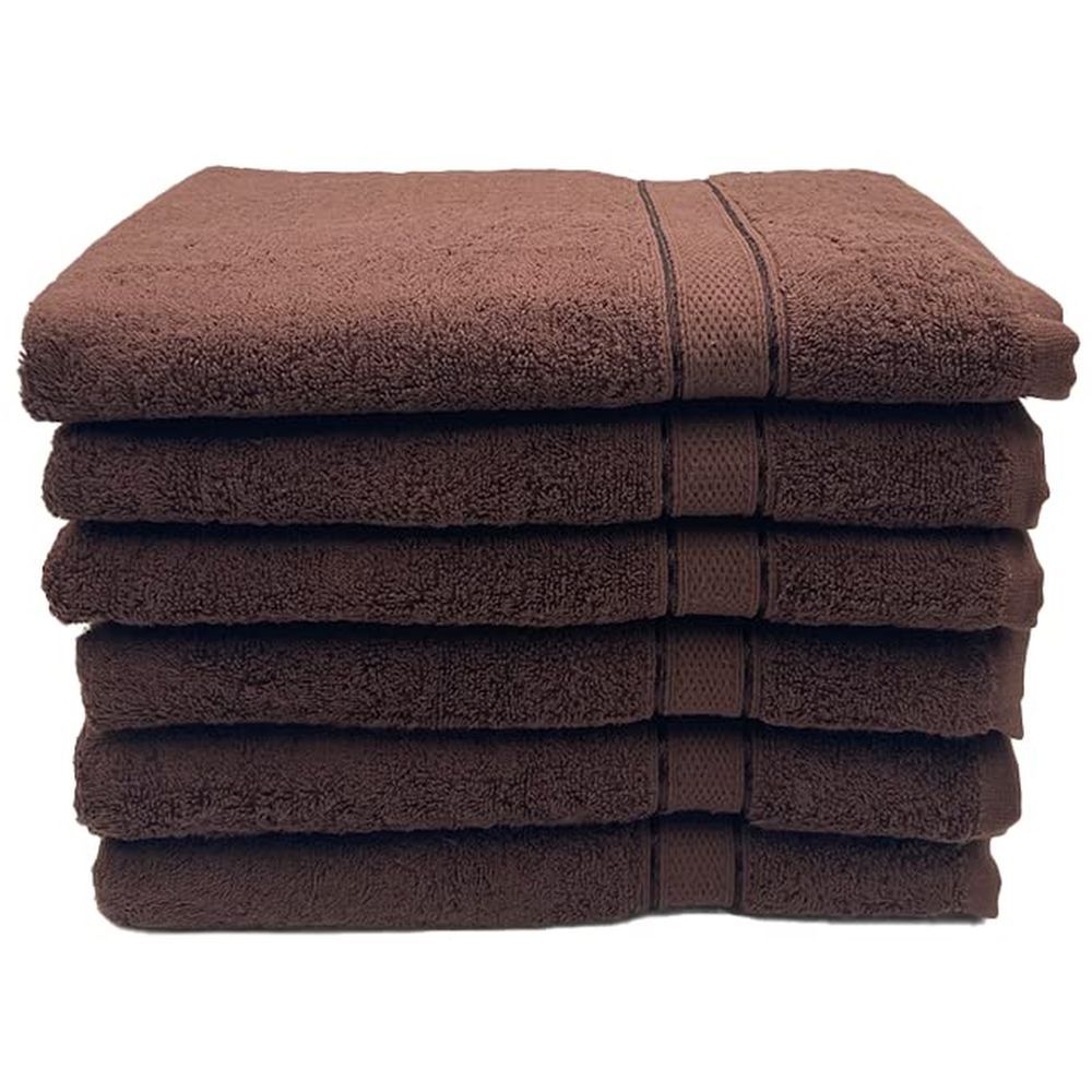 Byft - 100% Cotton Daffodil Bath Towel - 70X140Cm - Set Of 6 - Brown