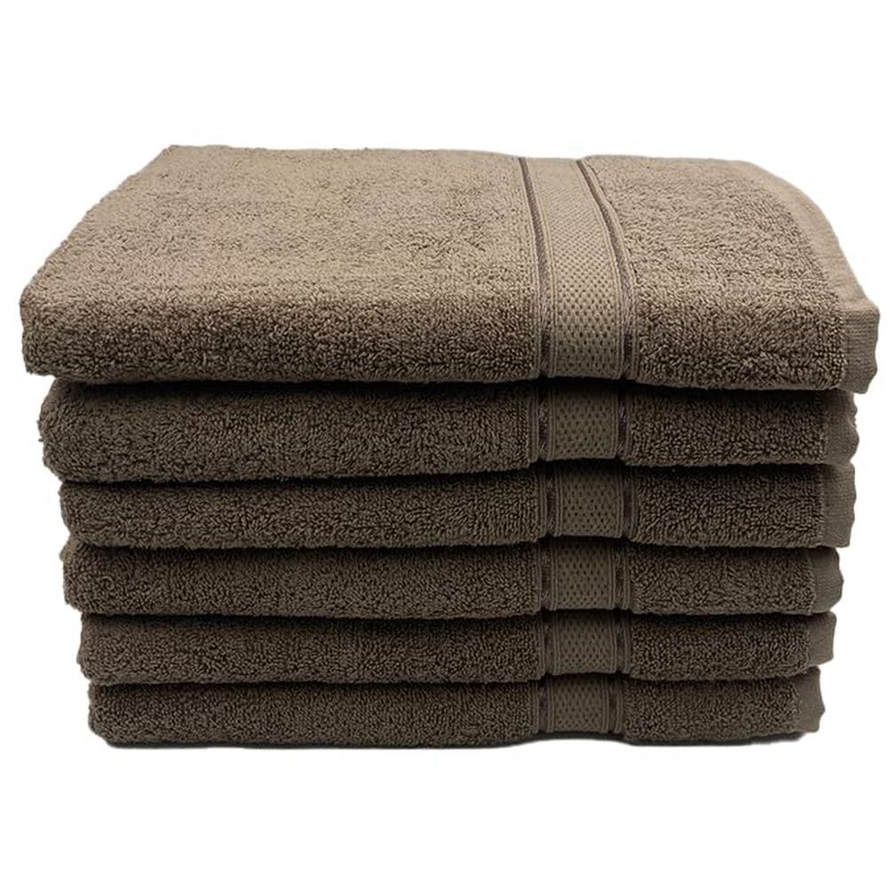 Byft - 100% Cotton Daffodil Bath Towel - 70X140Cm - Set Of 6 - Dark Beige