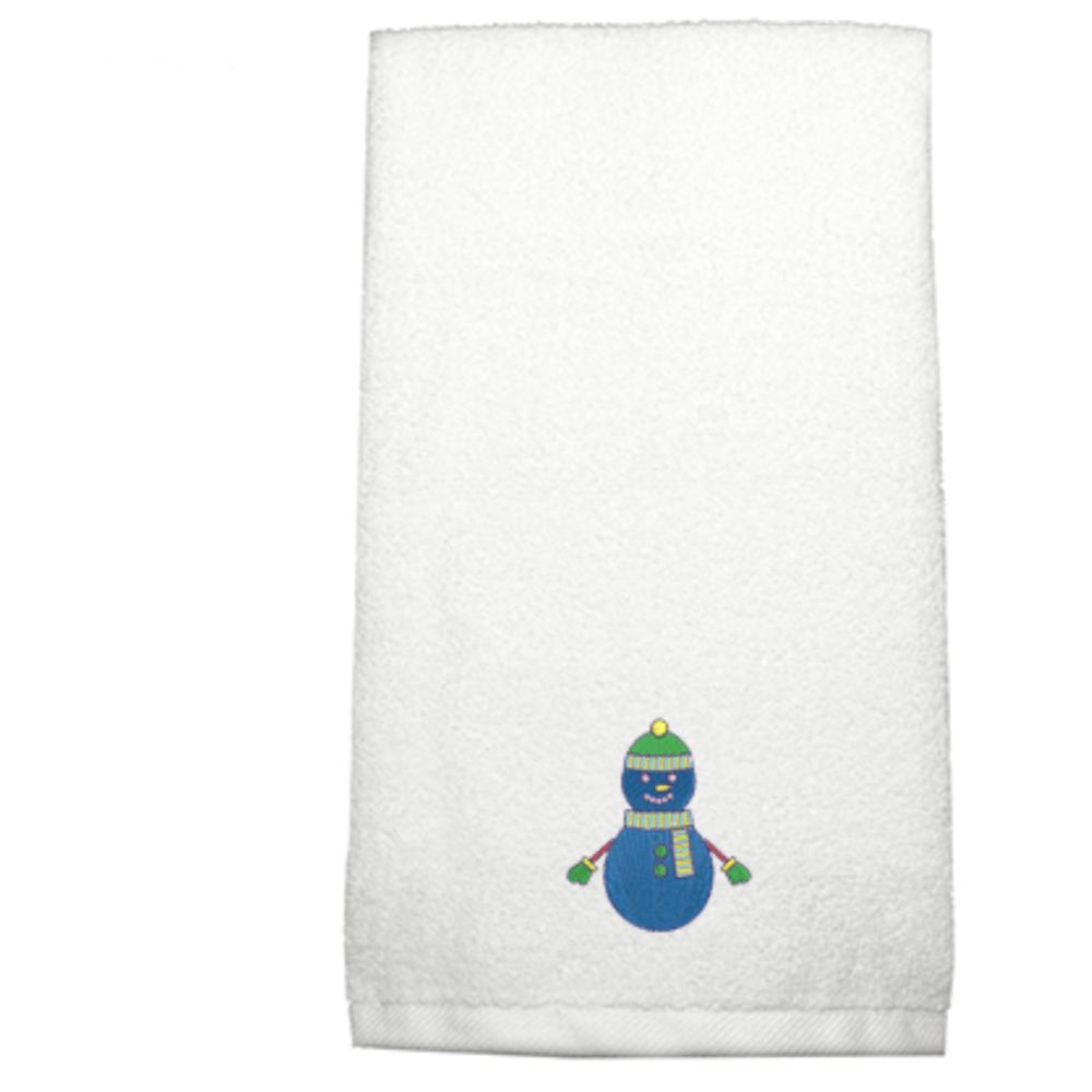 Byft - Iris Embroidered Hand Towel - Blue Snowman