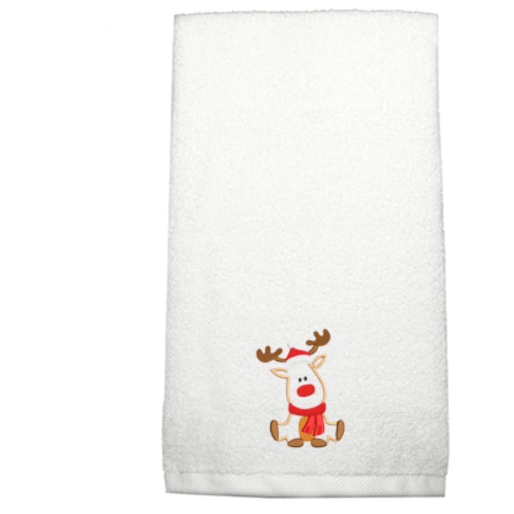 Byft - Iris Embroidered Hand Towel - Reindeer W/ Cap & Scarf