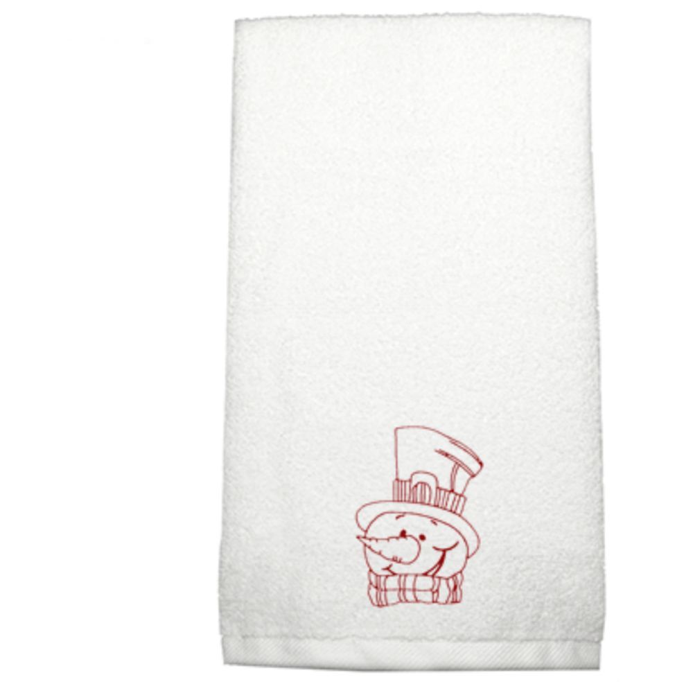 Byft - Iris Embroidered Hand Towel - Snowman W/ Scarf & Cap