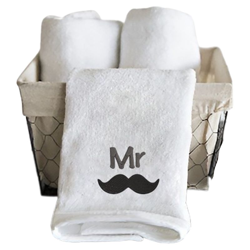 Byft - Iris Embroidered Mr. Moustache Hand Towel